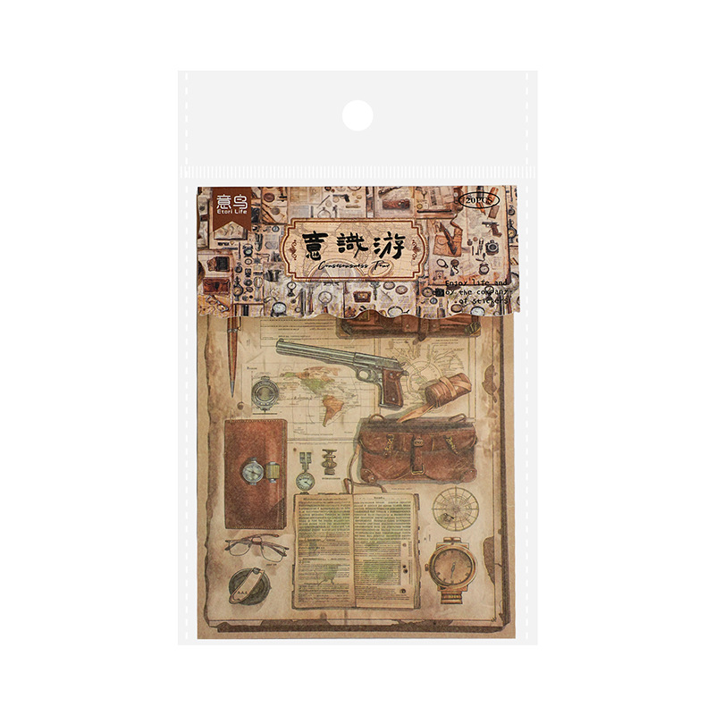 Papel de material A6 de aves italianas Retro Flor ins regalo papel de embalaje cuentas de mano paisaje decoración DIY papel de material de base