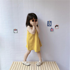 Ladies' Dress 2023 Summer New Cotton Linen Breathable Little Girl Summer Fashion Princess Dress Baby Tank Top Dress