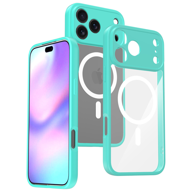 适用于苹果17promax磁吸手机壳精孔透明iphone16无线充保护15硬壳|undefined