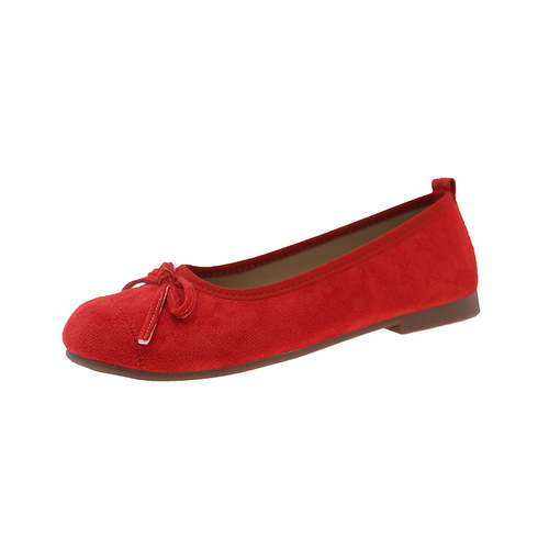 Women's 2025 Spring Small Floral Bow Flat Slipper Bean Pod Shoes, Gentle Fairy Ballet Shoes