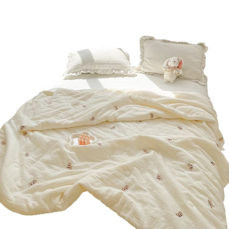 Edredón de verano edredón de aire acondicionado edredón de hilo de doble capa de verano edredón fresco de verano dormitorio individual edredón de primavera y otoño edredón núcleo lavable a máquina