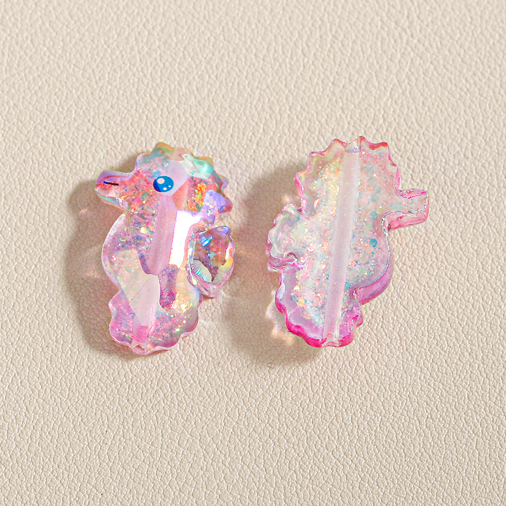 Gradiente Xingyao dibujos animados transparente resina chapa a través de agujeros beads diy accesorios de joyería a granel