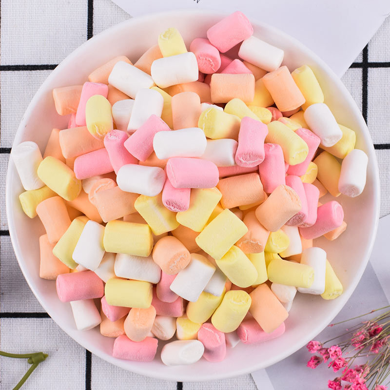 Four-Color Small Cylindrical Marshmallow Colored Sugar DIY Baking Cake Decoration Milk Tea Coffee Dessert Companion Small Chalk