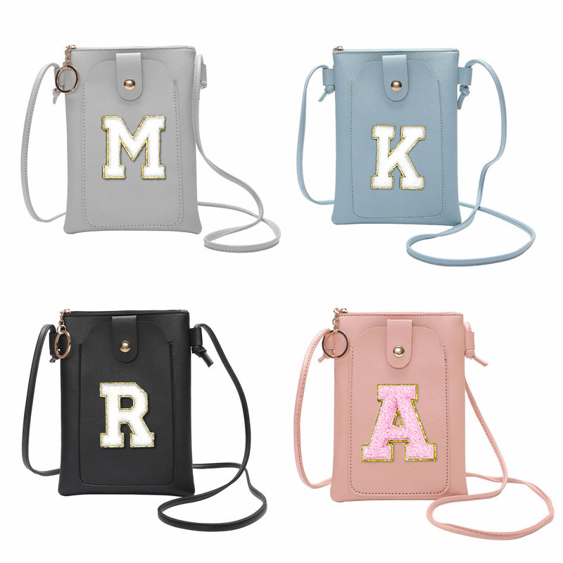 Mobile Phone Bag Women's Crossbody Solid Color Simple Style Portable Coin Purse PU Leather Fashionable Small All-match Crossbody Bag