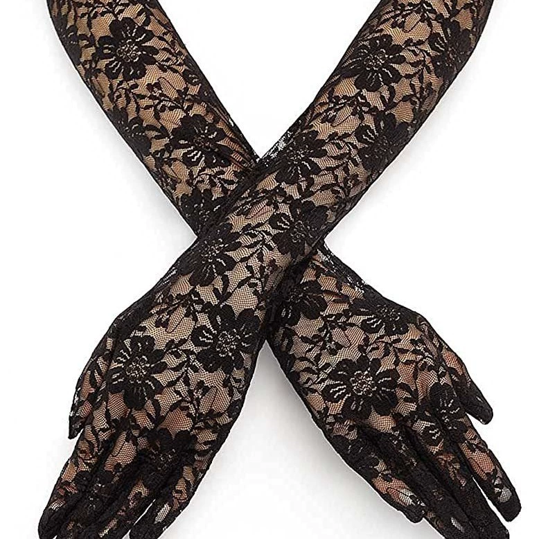 Летняя Защита от солнца с рисунком хризантем, женские кружевные перчатки средней длины, аксессуары для вечеринок для вождения на открытом воздухе, Чехол От шрама, защита от солнца