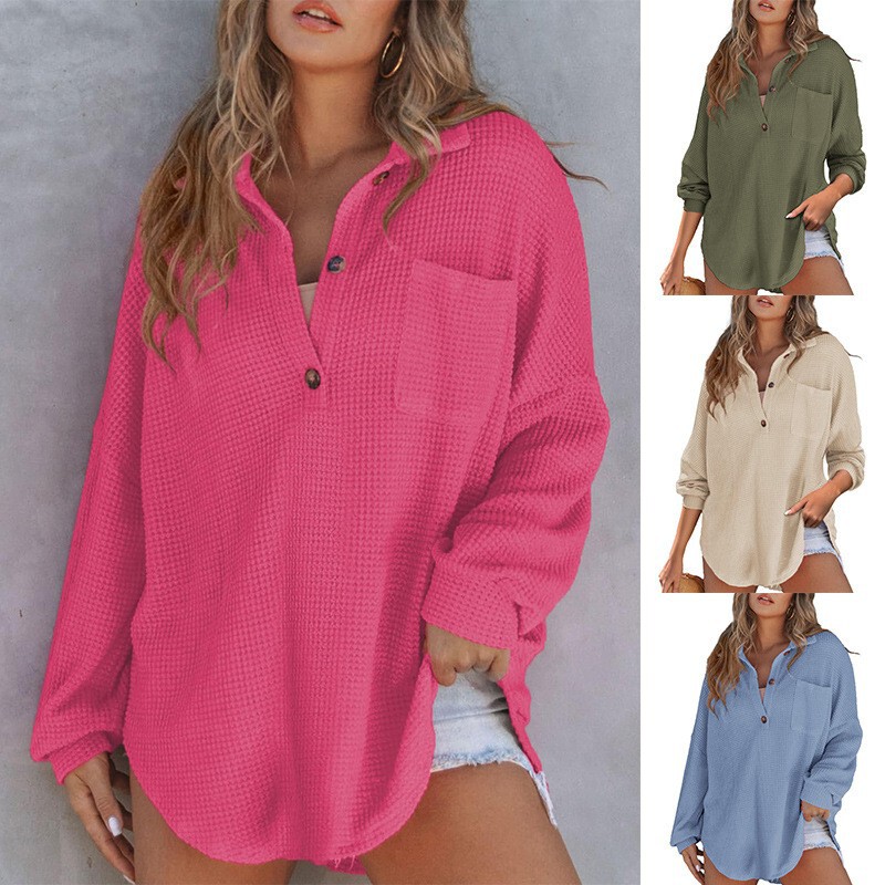 European and American Cross-Border Women's Clothing 2025 Autumn and Winter Amazon Tiktok Independent Station Popular Waffle Knitted Top Waistband European and American Cross-Border Women's Clothing 2025 Autumn and Winter Amazon Tiktok Independent Station Popular Waffle Knitted Top Waistband