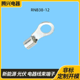 RNB38-12圆形裸端子 紫铜镀锡冷压接线端子 O型线耳铜鼻子可定制