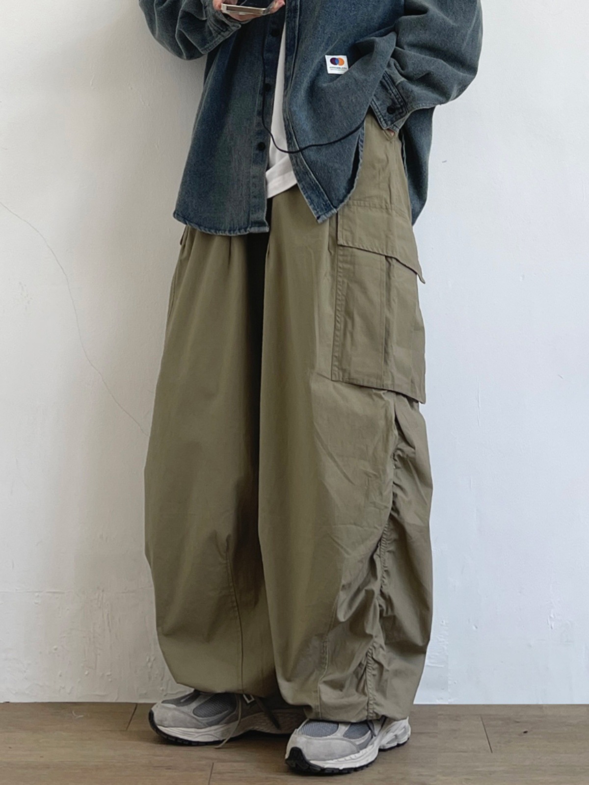 Japanese Style Retro Multi-Pocket Paratrooper Crane Pants Men's Loose All-Match Straight Leg Wide-Leg Pants cityboy Casual Trousers