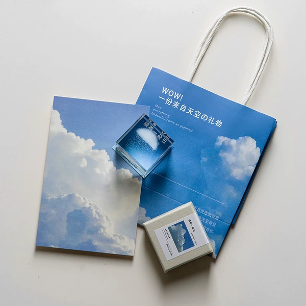 Rainy cloud + gift box + handbag + random greeting card