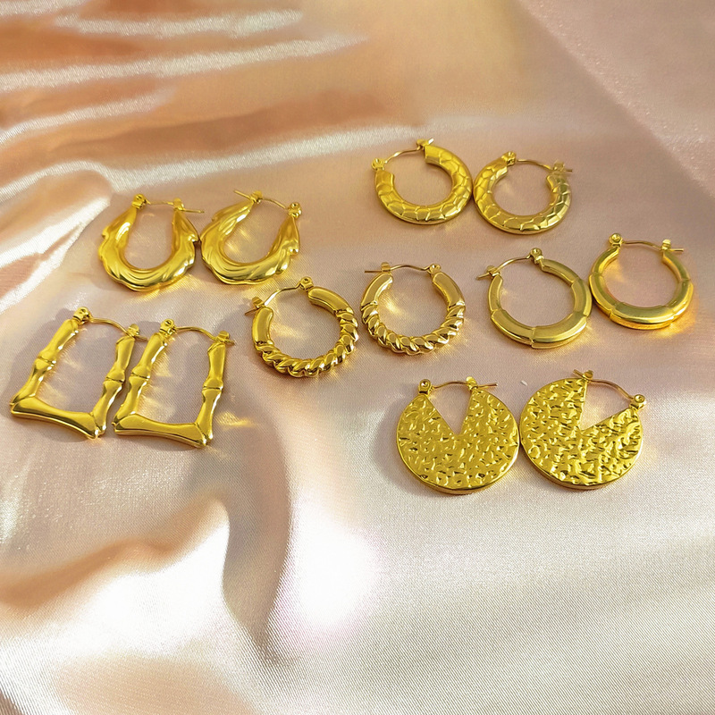 Stainless Steel Oil Pressure Craft Earrings, Cross-Border Anti-Fading Earrings, High-End Manufacturers, Direct Supply, Simple Stainless Steel Oil Pressure Craft Earrings, Cross-Border Anti-Fading Earrings, High-End Manufacturers, Direct Supply, Simple
