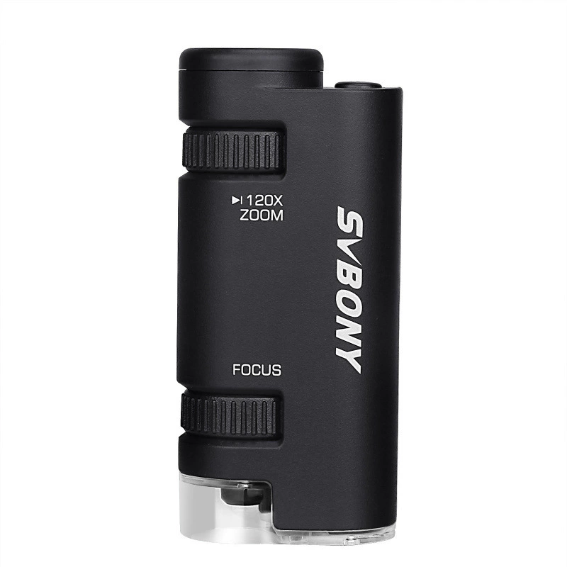 Портативный ручной микроскоп SVBONY SV603, черный, с увеличением 60-120 раз, для международной торговли