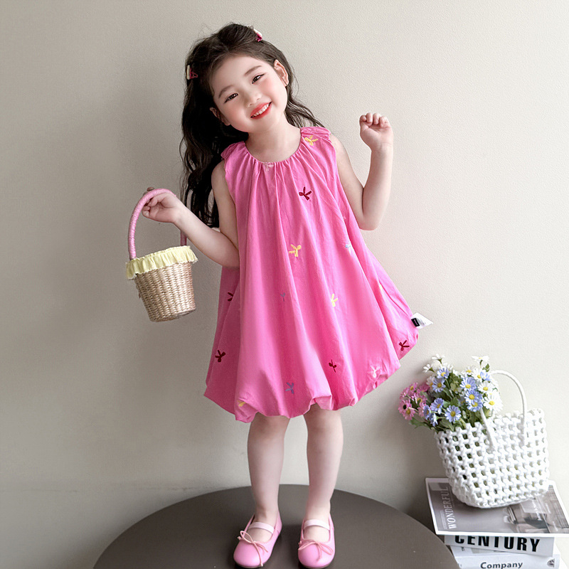 Girls Skirt Summer 2025 New Little Girl Super Nice Embroidered Bud Skirt Baby Girl Summer Sleeveless Small Skirt