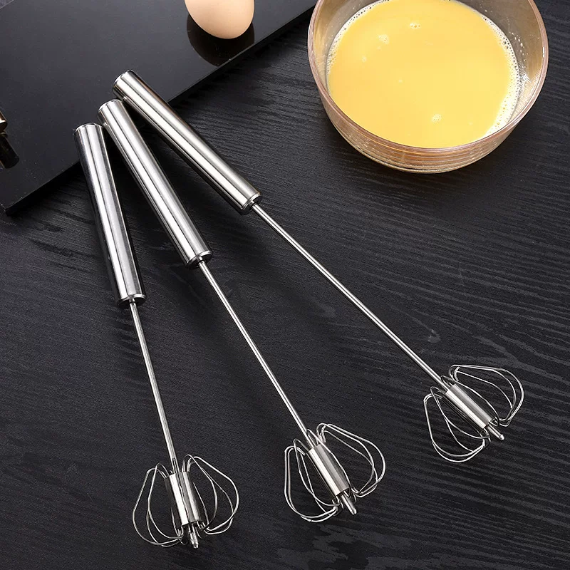 Пресс-тип яицер, нержавеющая сталь, полуприводной Egg beater, ручной мини, домашний кухонный вращающийся миксер, оптом