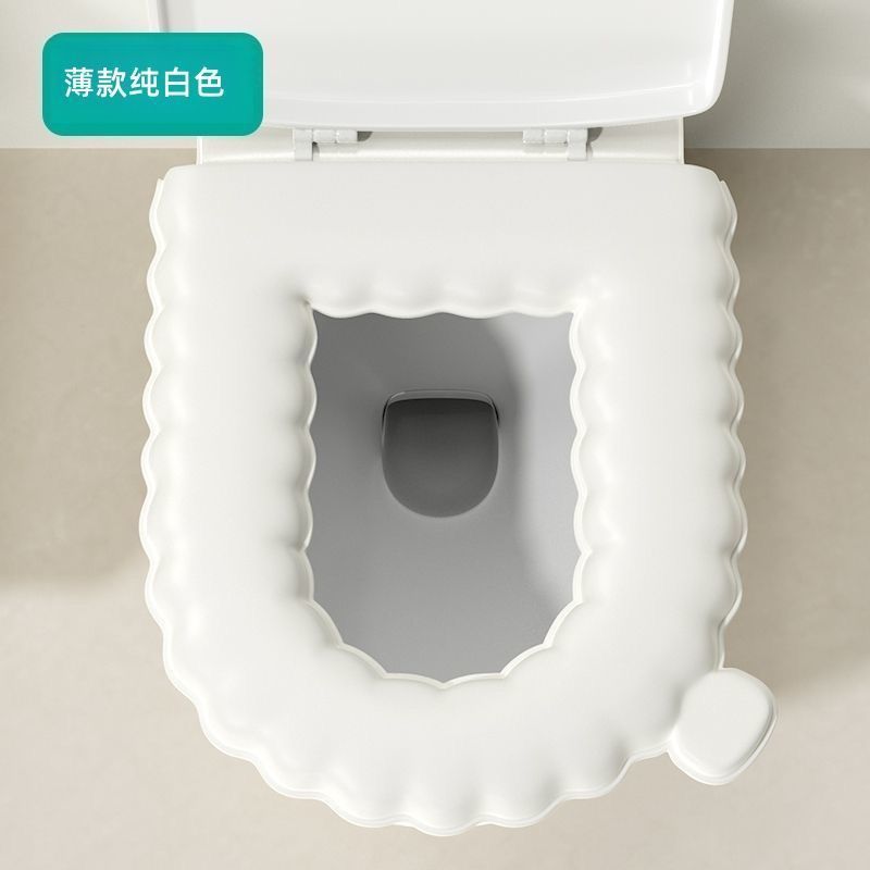 防水马桶垫EVA可水洗四季通用厕所坐便套家用抗菌粘贴式加厚套圈|undefined
