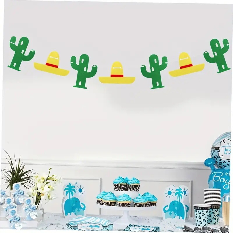 メキシコカーニバルカラー旗パーティー装飾ハワイ装飾品メキシコ熱帯葉花輪ジャングル用品|undefined