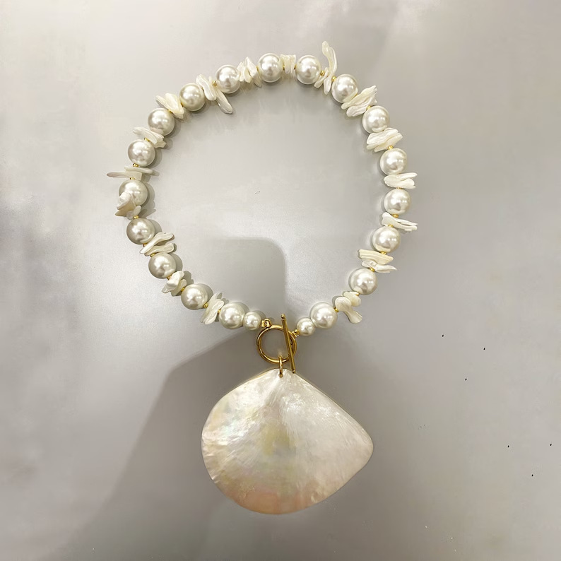 Wholesale Jewelry Casual Simple Style Sun Shell Titanium Steel Beaded Pendant Necklace display picture 10