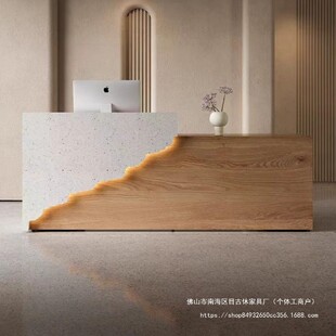 Ins Style Solid Wood Bar Company Office Front Desk Reception Desk B&B Cashier Clothing Store Bar Table Simple