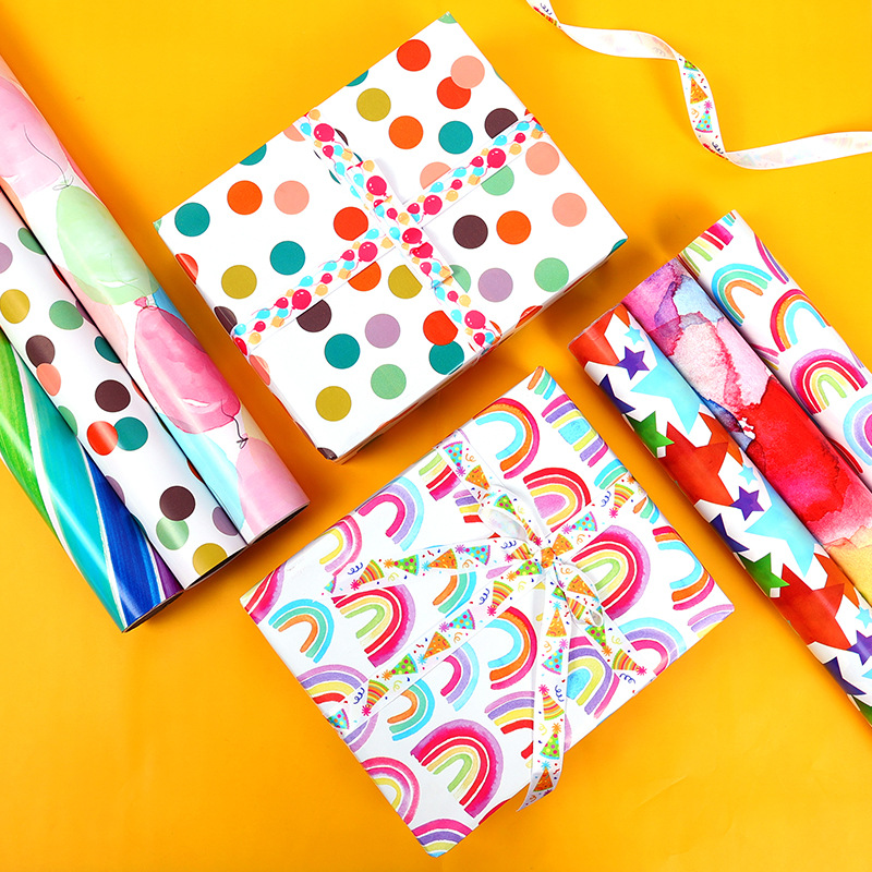 Amazon papel de regalo colorido Día de San Valentín Regalo de Cumpleaños papel de embalaje papel de fondo papel cubierta de libro al por mayor