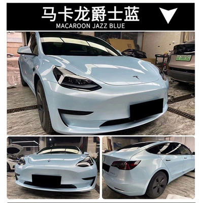 Breeze Blue Ultra-Bright Electric Metallic Blue: Auto Color Change Film - pet-macaron-jazz-blue-152m-x-17m