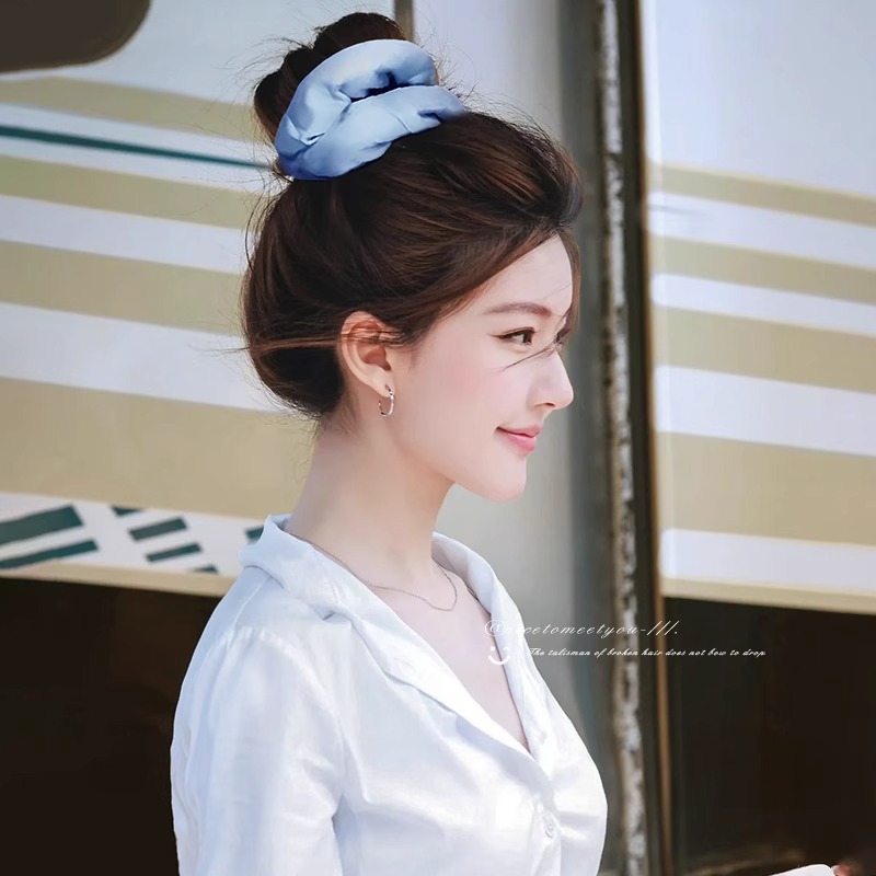 Satilla de seda más algodón relleno de terciopelo intestino grueso lazo para el cabello almohada para dormir