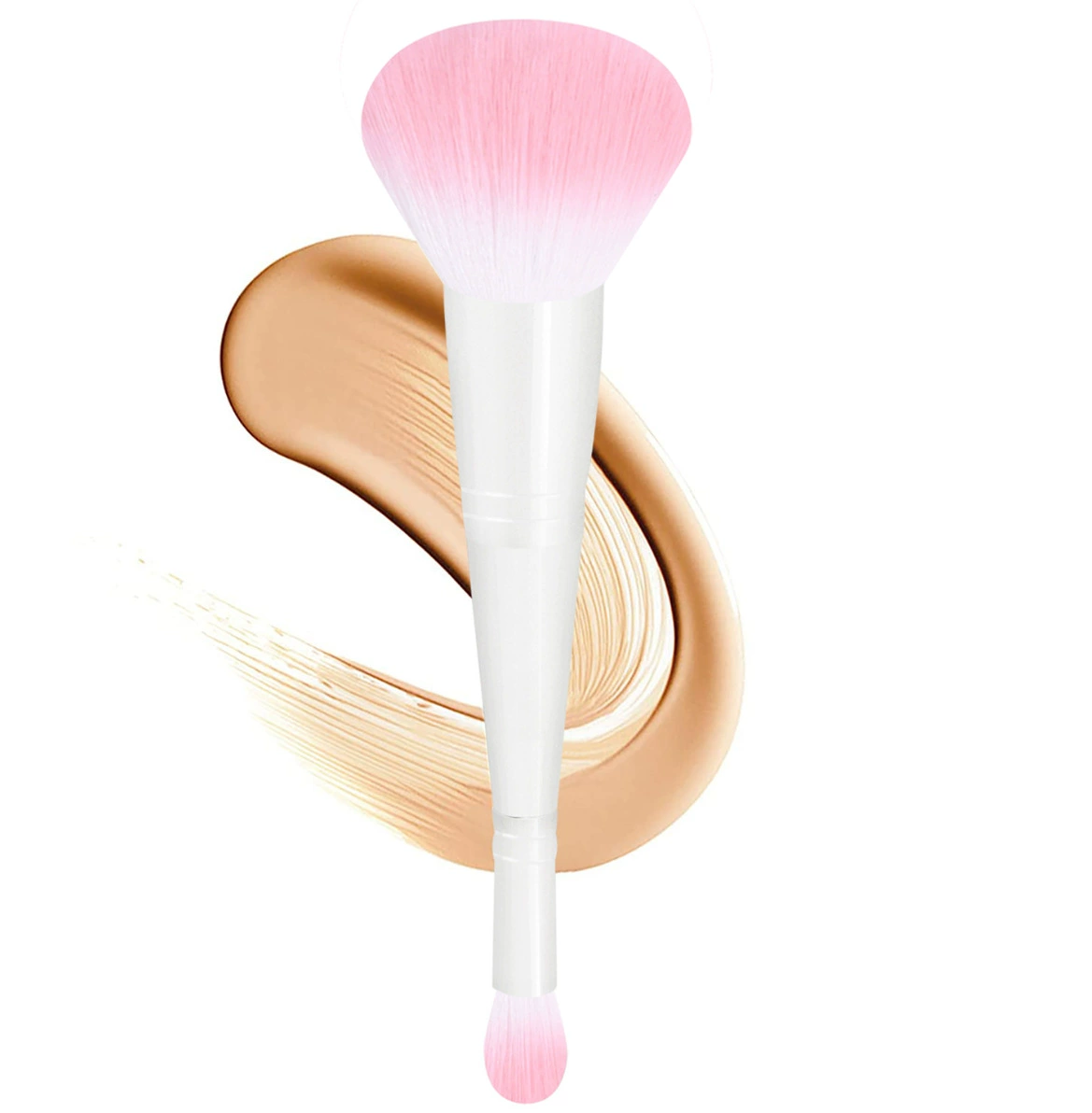 Double-sided Foundation Brush 2-in-1, Premium Makeup Primer & Eyeshadow Brush, Beginner Kit