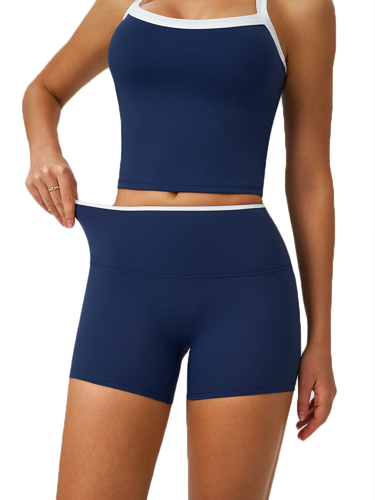 Pantalones cortos de yoga transfronterizos desnudos ajustados de cintura alta elevación de cadera rápida secado deportivo de ejercicio deportivo pantalones cortos casuales 9238