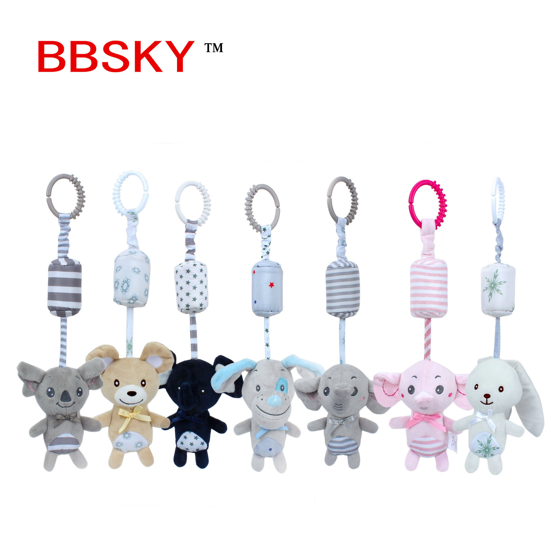 BBsky bebé viento carillones bebé cochecito colgante pequeño elefante caola oso adornos coche cama campana juguetes al por mayor