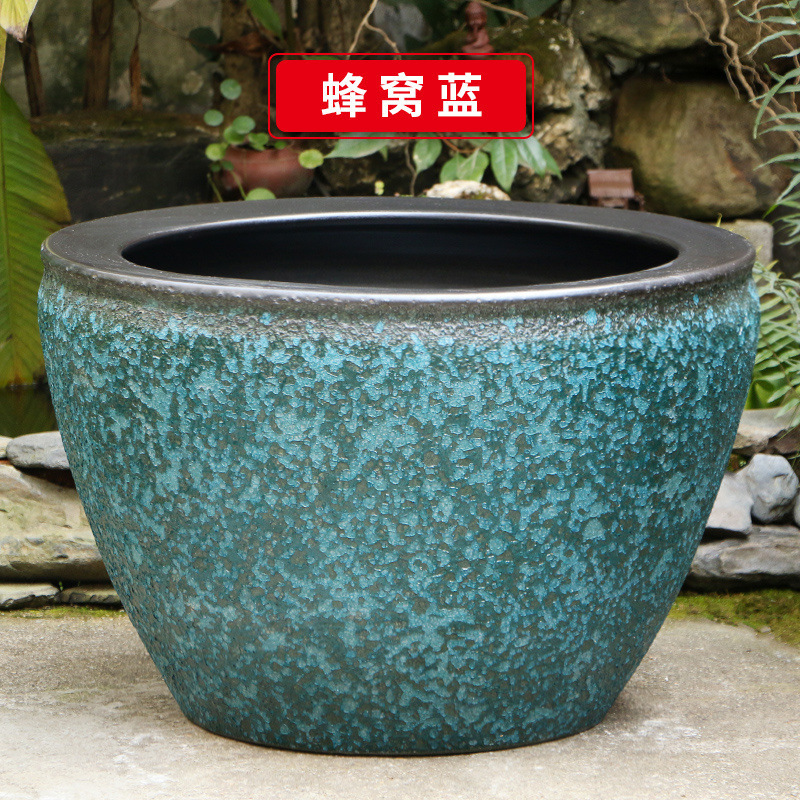 古法生态土陶瓷养金鱼缸荷花睡莲池老旧式阳台室户外庭院大号水缸|undefined