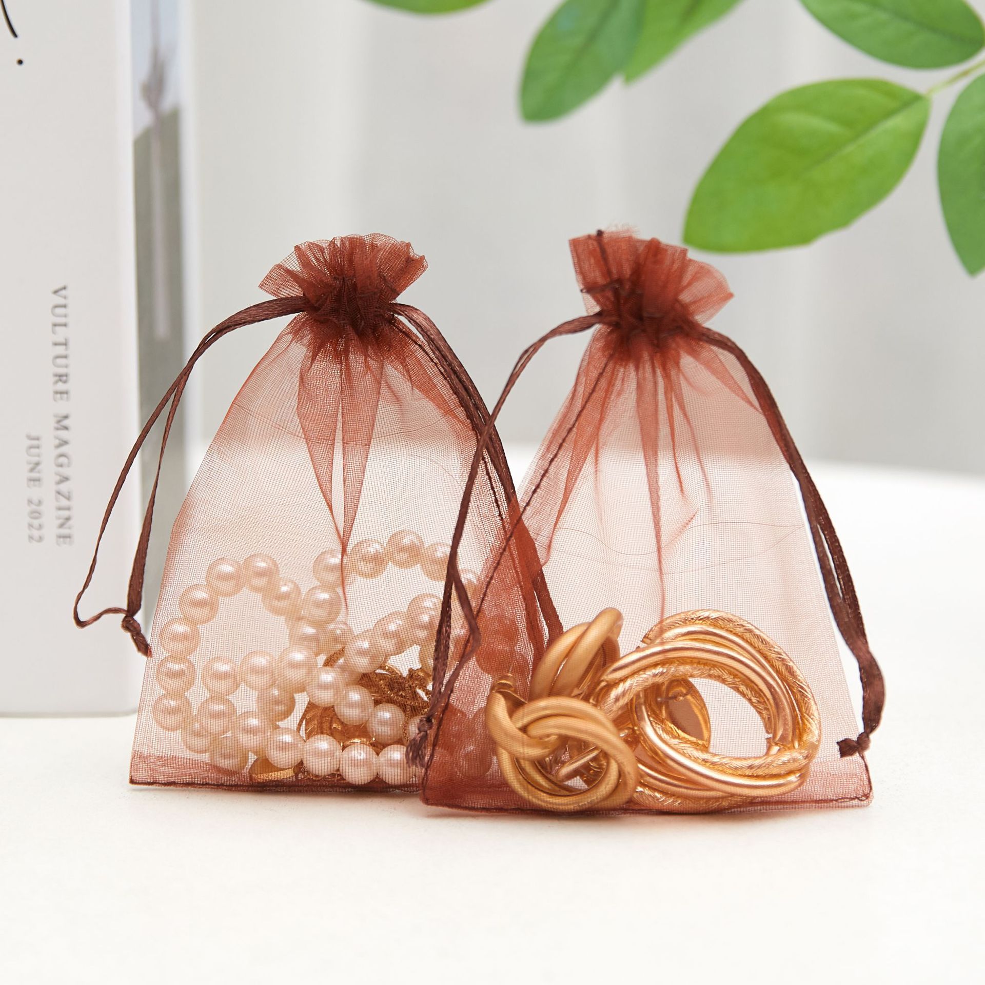 Bolsa de organza blanca al por mayor, bolsa de malla de perlas, bolsa de embalaje de regalo con boca de cordón, joyería de dulces de boda, bolsa de cordón, bolsa de almacenamiento
