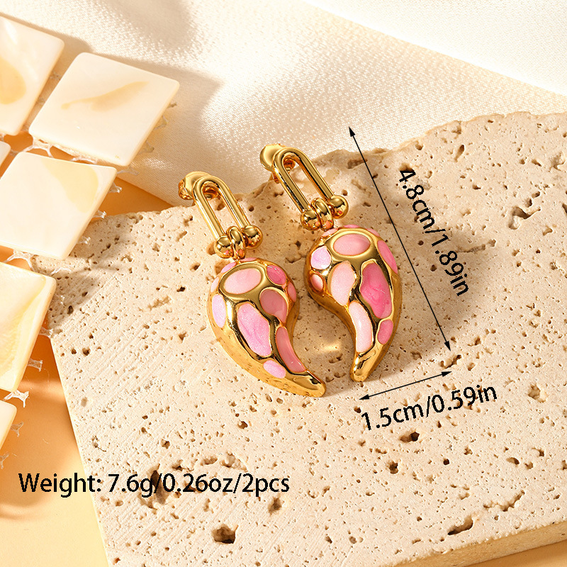 10g Weight Titanium Steel Ear Needle Material Ear Studs Classification 1 Pair Quantity Daily, Street Occasion Titanium Steel Material Geometric Pattern All Seasons Season Women's Gender Plating Design Retro, Commute Style 1 Pair Retro Commute Geometric Plating Titanium Steel Ear Studs 25