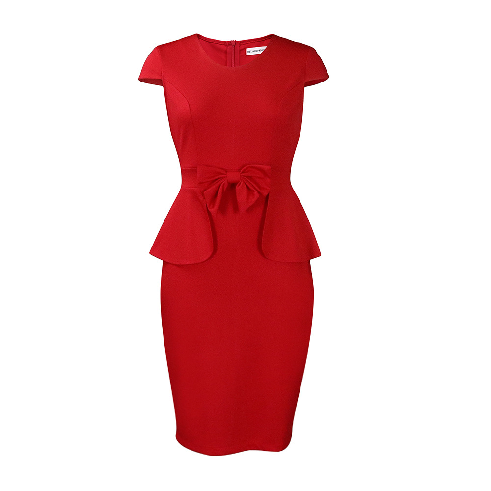 D363 Amazon europeo y americano más tamaño ropa de mujer 2023 verano nuevo elegante Tongle vaina falda lápiz vestido comercio exterior image 11