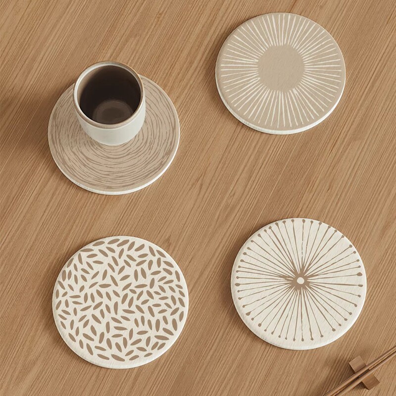 Japanese-Style Diatomaceous Earth Hard Coaster, Desktop Heat Insulation Mat, Absorbent Anti-Scald Mat, Wabi-Sabi Style Coffee Tea Cup Mat, Quick-Drying Japanese-Style Diatomaceous Earth Hard Coaster, Desktop Heat Insulation Mat, Absorbent Anti-Scald Mat, Wabi-Sabi Style Coffee Tea Cup Mat, Quick-Drying