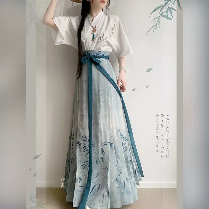 Женская юбка Hanfu в стиле Мин с вышивкой в новом китайском национальном стиле для повседневного лета, тонкая версия с бесплатной доставкой, напрямую от производителя на AliExpress.