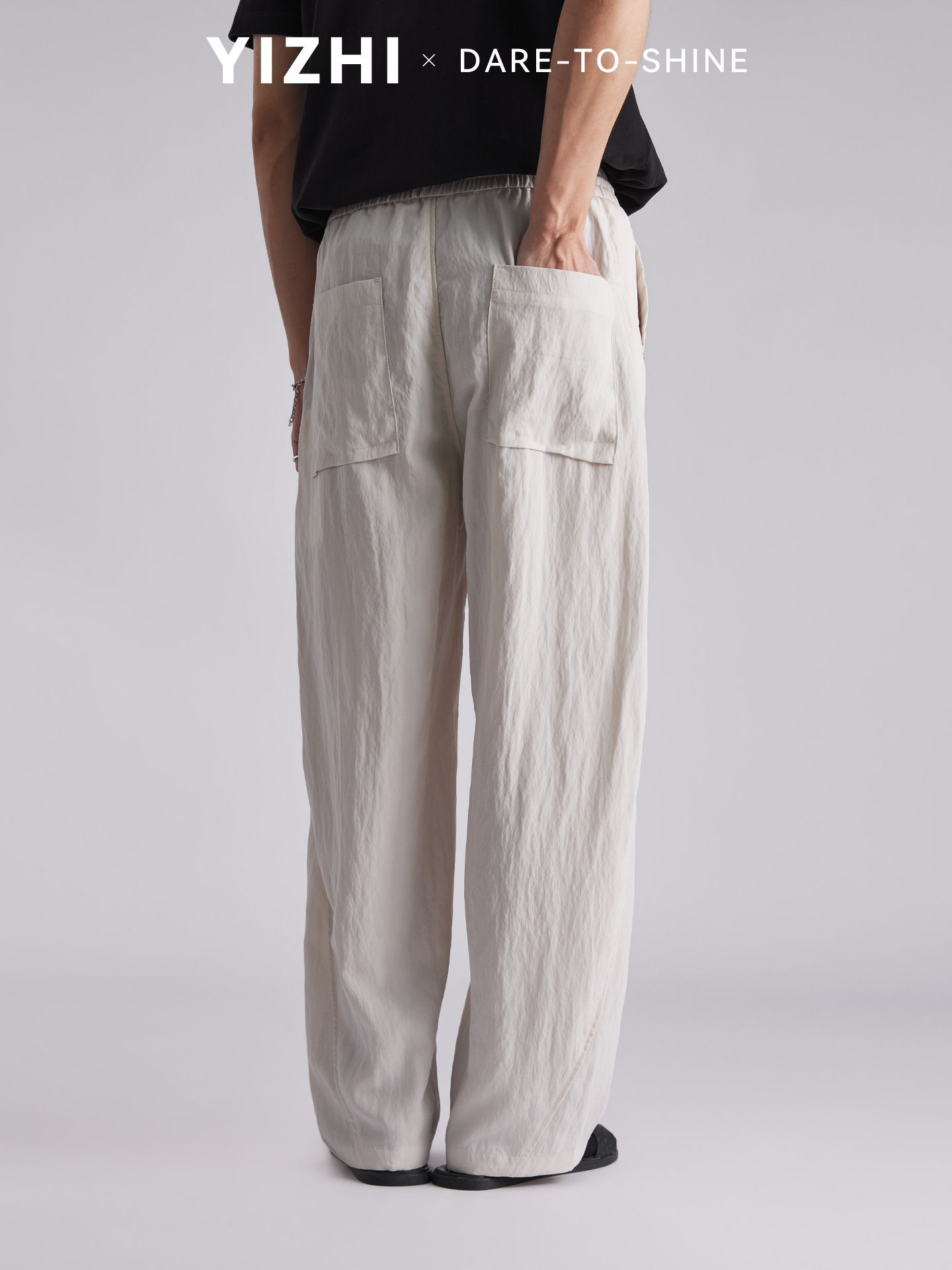 Quần jogger nam dáng rộng chất liệu linen phong cách Hàn Quốc — đen