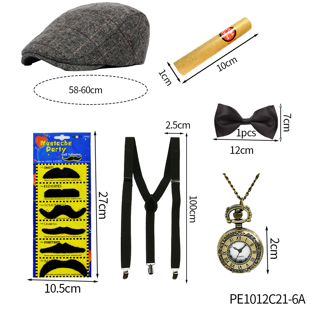1920s Gatsby Party Dress Up Accesorios Sombrero Gángster Bandit Dress Up Sombrero de copa Años 20 Años 1920