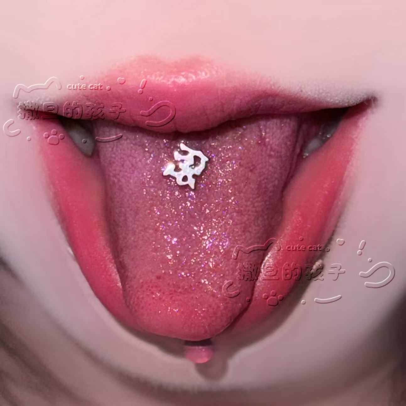 Pointed labret stud close-up product detail