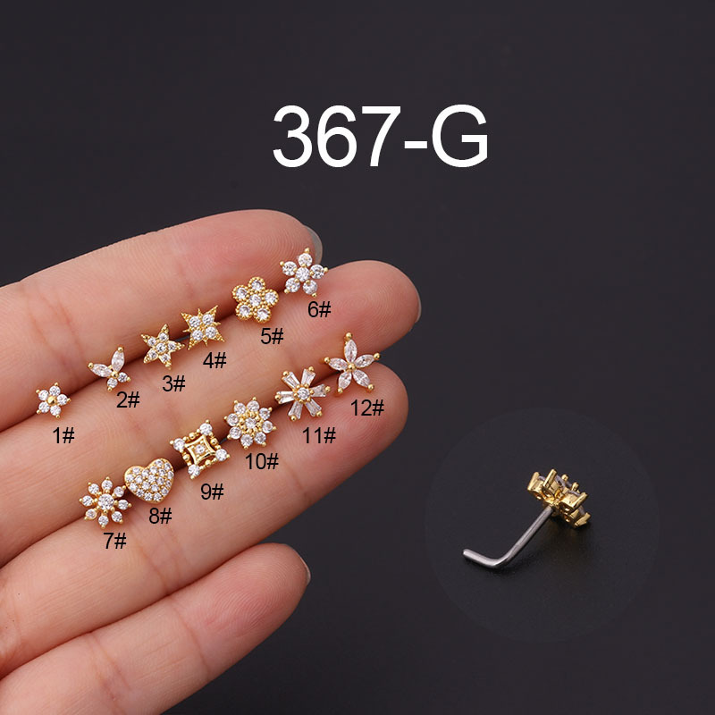 Nose Rings & Studs Fashion Flower 316L Stainless Steel  Copper Plating display picture 5