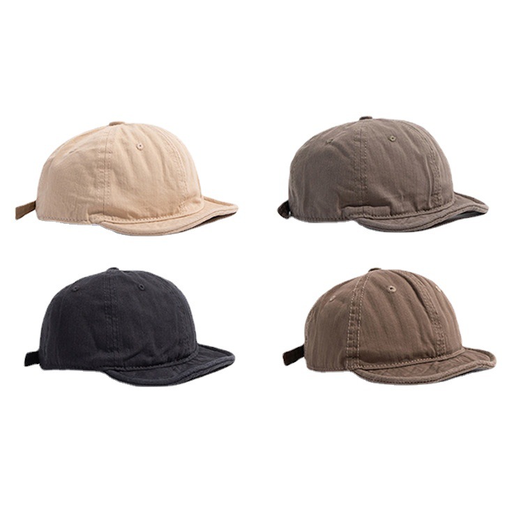 Washed and distressed short brimmed duckbill Korean version versatile trendsetter soft top couple work outfit baseball_voghion.com