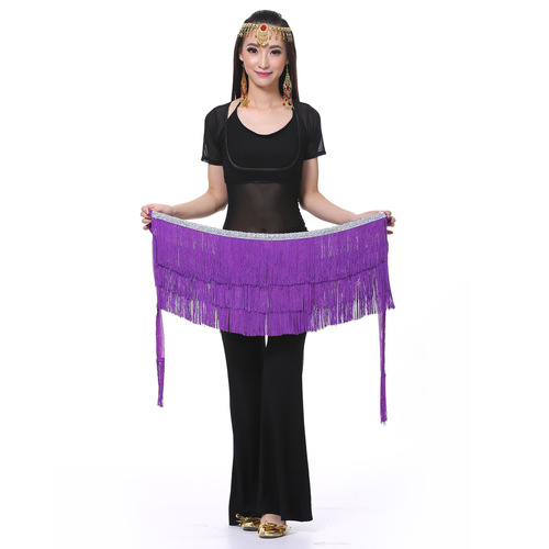 Dancer three-layer tassel waist chain belly dance waist chain belly dance tassel hip scarf tassel belt wholesale