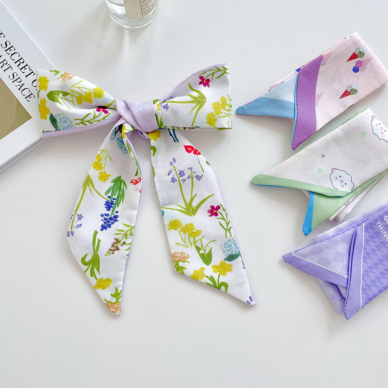 Bufanda larga pequeña bufanda de estilo coreano Para Mujer Todo fósforo flor fresca bolsa de corbata de pelo bufanda decorativa banda de pelo cinta accesorios para el cabello