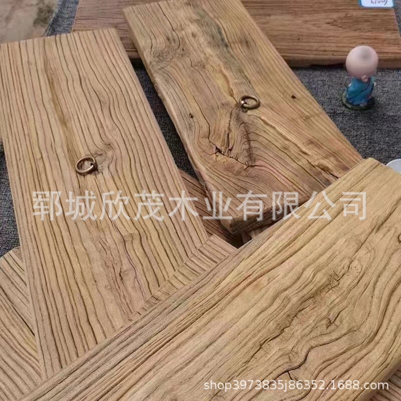 レトロな古い楡の木のスーパーマーケットの棚の装飾の板材の楡の木の板材の復古の宿屋の民宿の楡の木の風化の古い板|undefined