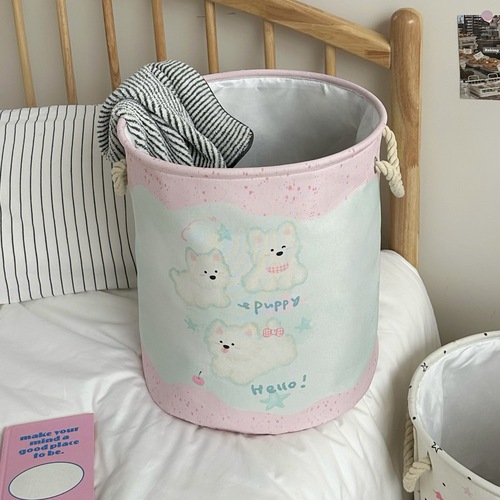 Mint West Highland Dirty Laundry Basket Plush Toy Storage Bin Bathroom Clothes Storage Basket Household Foldable Storage Bin