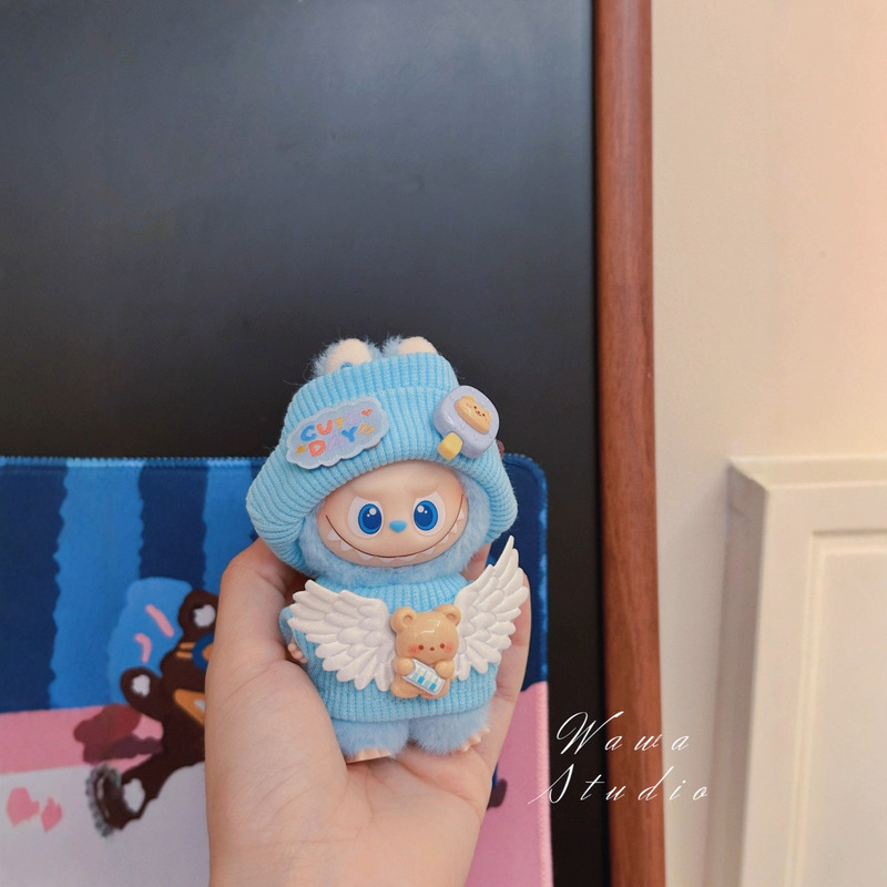 迷你版4.0LABUBU搪胶脸毛绒盲盒玩偶衣服套装小鼻嘎心底密码四代|undefined
