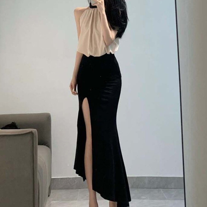 Summer Sweet and Spicy Pure Desire Dress, Mature Mature Woman's Outfit, French Style Salt-Style Two-Piece Dress Set with a High-End Feel