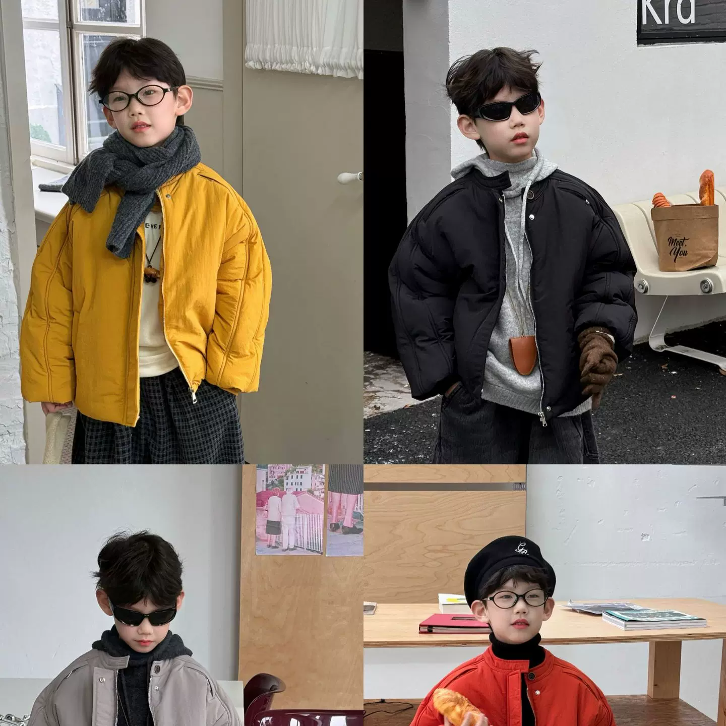 泰如2025冬季新款韩版儿童百搭纯色洋气保暖加厚棉衣男童上衣潮