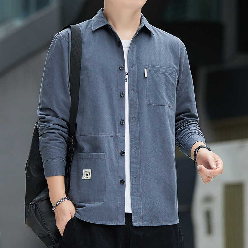 2025 Spring and Autumn Cotton Men's Long-sleeved Shirt Casual Looser Non-iron Business Shirt Men's Jacket