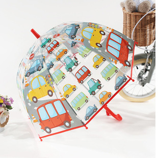 Damaged and reissued children's transparent umbrella Piggy Paige umbrella Kindergarten baby primary school students cartoon straight handle men's and women's umbrella