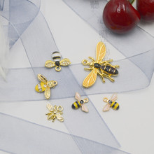 diy手工饰品配件欧美风格合金滴油 小蜜蜂黄蜂配件手机壳耳饰挂件