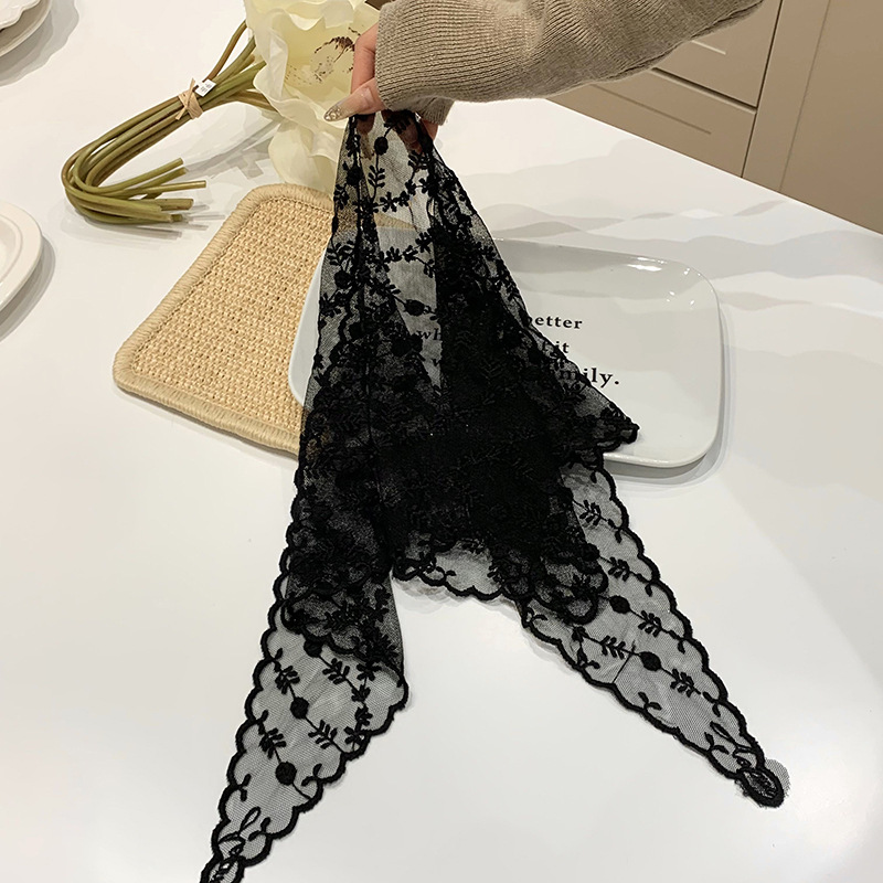 Bufandas de seda de alta calidad, bufandas de cuello, bufandas de seda de lujo ligeras, bufandas de cabello de encaje de alta calidad, bufandas triangulares