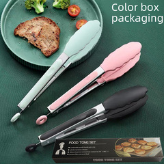 Stainless steel food tongs bread tongs barbecue tongs steak tongs barbecue tools food tongs silicone food tongs